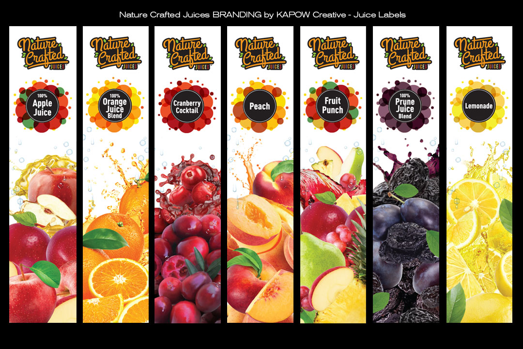nature crafted juice label design by kapow creative