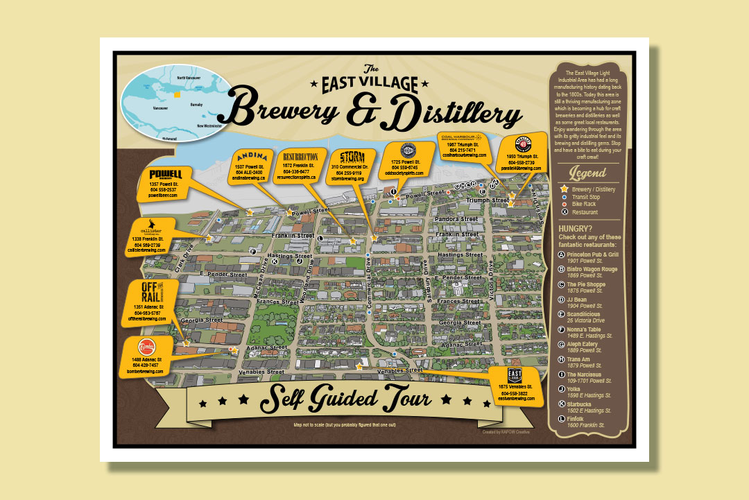 Brewery Map Design by KAPOW Creative for HNBIA
