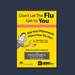 sign design by kapow creative for BC Centre for Disease Control Flu vaccine shelf talker wobbler