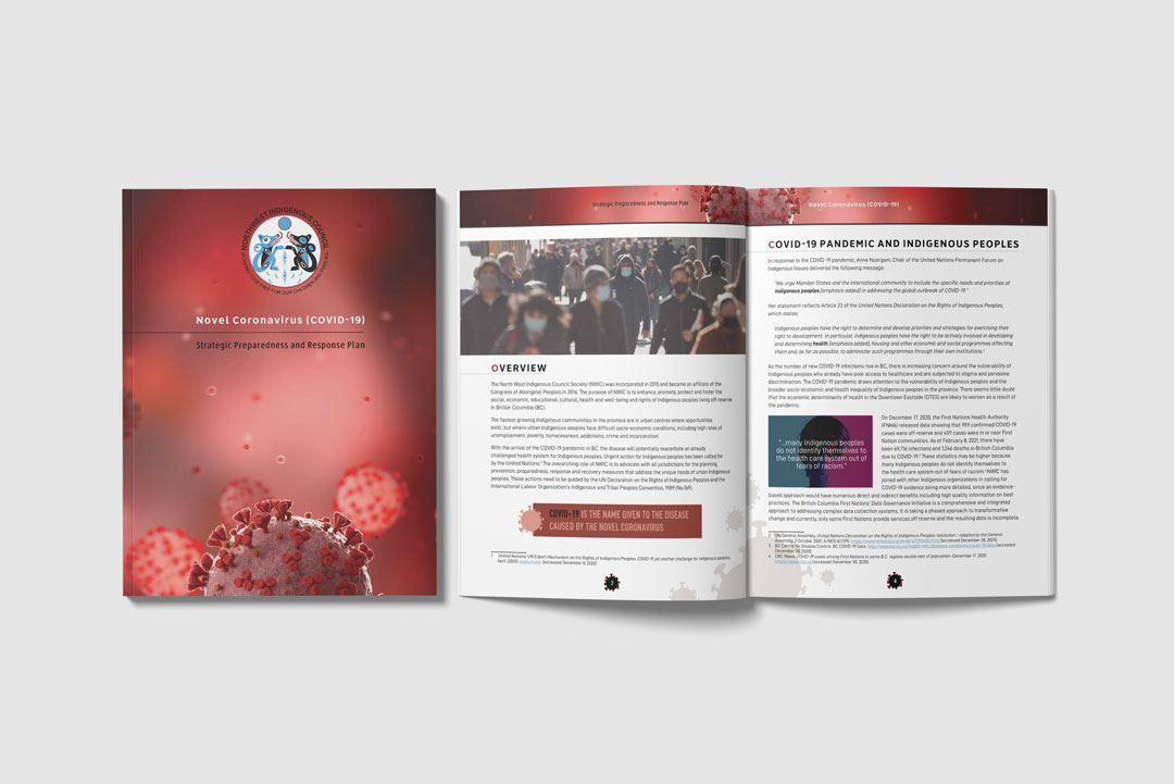 Report design for NorthWest Indigenous Cultural Society (NWICS) by KAPOW Creative